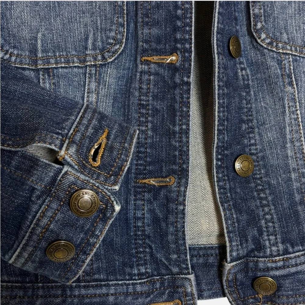 VTG Lauren Jeans Co. Ralph Lauren Jean Jacket Beaded Trucker Boho PS - Picture 4 of 7